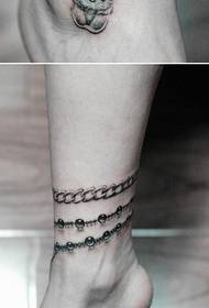 Beautiful legs and beautiful anklet tattoo pattern