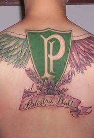 Simpatico personaggio italiano con ali tatuaggio sulla schiena