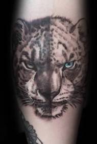 Leopardov vzorec tatoo - 9 močno nenavadnih modelov tetovaže s snežnim leopardom