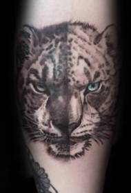 Leopardo-tatuaje-ŝablono - 9 furioze nekutimaj neĝaj leopardaj tatuaj desegnoj