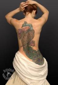 Peacock tatuaje bildigas pitoran tatuan ŝablonon