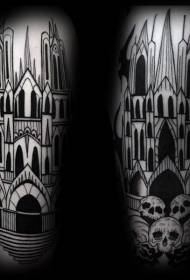 Modello del tatuaggio della chiesa modello del tatuaggio della chiesa devota sacra