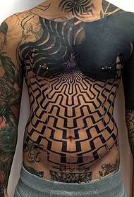 Dominéierend männlech schwaarz geometresch Tattoo Muster vum Tattoo Artist Marco