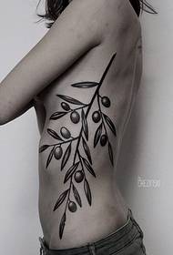 Image de tatouage de feuilles en lambeaux noires