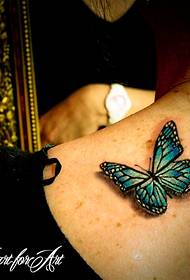 Linda e linda tatuagem de borboleta 3d
