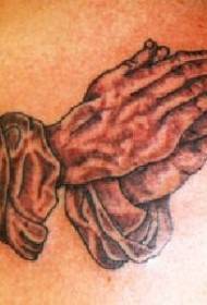 Shoulder brown old man hands tattoo picture