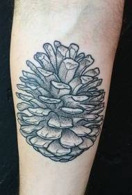 Rostlina tetování kreativní a kompaktní borovice kužel tetování vzor