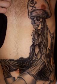 Vatsa musta merirosvo kallo tatuointi malli