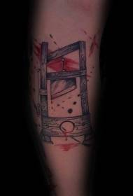 Gambar tato kreatif Sepi pola guillotine séri