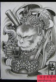 Qitian Dasheng Sun Wukong tattoo-patroon: cool en super knap Sun Wukong tattoo-patroon met volledige rug