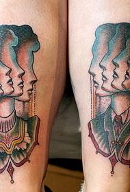 Modello di tatuaggio volto personalità donna colore colore