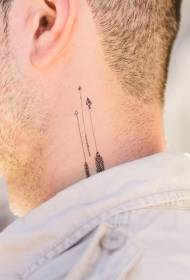 Τρία αστεία μικρά βέλη αρσενικό μοτίβο τατουάζ λαιμό