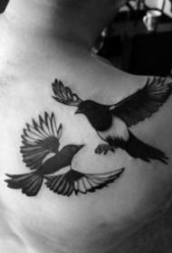 Tattoo Magpie - -11 μαύρα σχέδια τατουάζ για τα αντρικά μέρη