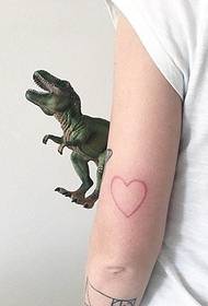 Pink line character tattoo pattern