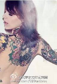 Evropska in ameriška dekleta seksi cvetlični vzorec tatoo