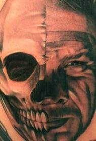 Shoulder half-length half-man portrait tattoo picture