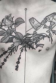 Gyönyörűen festett vonalak, fénykép, teljes test tetoválás