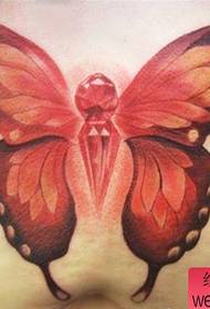 Nizza modello bellezza di tatuali di ali di farfalla di diamanti