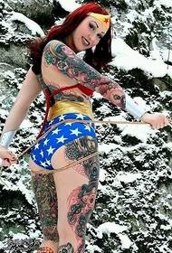 War girl tattoo pattern
