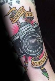 Fotoaparát tetovanie rôzne vzory tetovanie design fotoaparátu