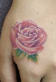 Sieviešu tetovējuma modelis: Rokas krāsas muguras rožu tetovējuma modeļa tetovējuma attēls