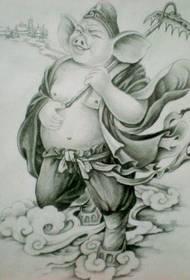 Motivo per tatuaggi ad anello Tianshen maiale otto