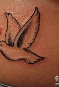 Girl waist little pigeon tattoo pattern