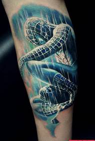 Mguu mtindo mzuri wa tattoo ya spiderman