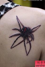 Patrón de tatuaje femenino: imagen de tatuaje de patrón de tatuaje de araña de color de hombro
