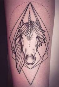 Pola Tato Unicorn Lucu Tukang murangkalih sareng pola tato unicorn ngalamun
