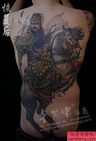 Modello di tatuaggio Guan Gong con cavallo di guerra a tutta schiena super prepotente