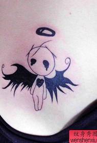 a woman angel tattoo pattern