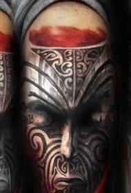 Valivali tagata mataga mask tattoo i le ata faataitai ata