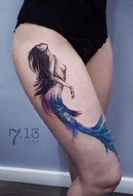 Morská panna Tattoos_Súprava 23 krásnych obrázkov tetovania morskej panny