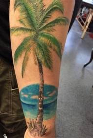 Пальма ағашының татуировкасы үлгісіндегі ағаш пальма ағашының татуировкасы