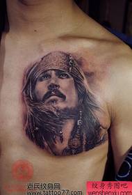 Ang sumbanan nga pirata sa tattoo sa pirata sa dughan