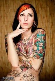 Pattern di tatuaggi di donna di tentazione straniera