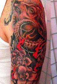 Нишони tattoo Aries, ки шакли тасвири кунҷи махсуси констеллятсияро дорад