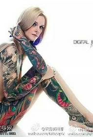Europæisk og amerikansk stil skønhedskunst tatoveringsmønster