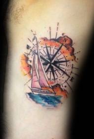 Compass tattoo, kambasi, tattoo, maitiro