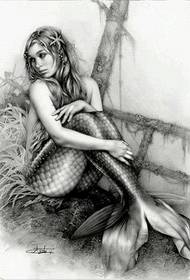 Storia d'amore bella e tetra: manoscritti di tatuaggi sirena di personaggi fiabeschi europei e americani