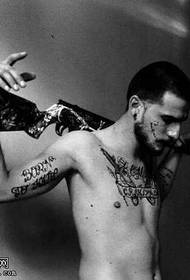 Man gun tattoo pattern