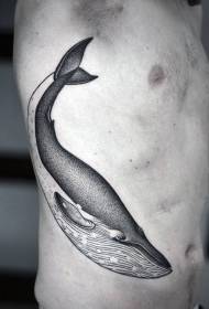 Tatuaje de moda de ballenas y sin embargo, patrón de tatuaje de ballena inteligente