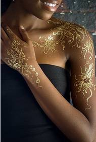 Moda personalizzata per donne europee e americane con tatuaggi color oro