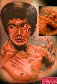 Ein cooles und einfaches Bruce Lee-Porträt-Tätowierungsmuster