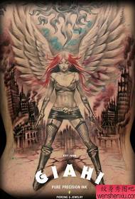 Bela klasika plena malantaŭa beleco tatuaje ŝablono