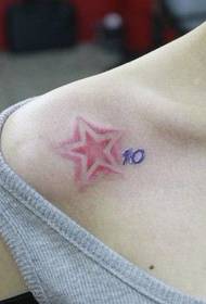 Женский Татуировки: Плечо Цвет Пентаграмма Татуировки Картина Татуировки