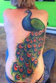 Modello di tatuaggio colorato pavone
