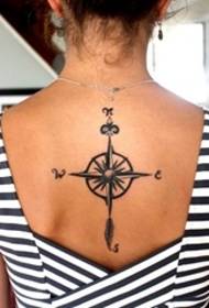 wzór tatuażu kompasu, który pozwala zawsze znaleźć wskazówki