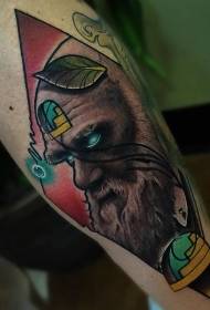 Mtindo mpya wa picha ya tattoo ya mtu mwenye ndevu